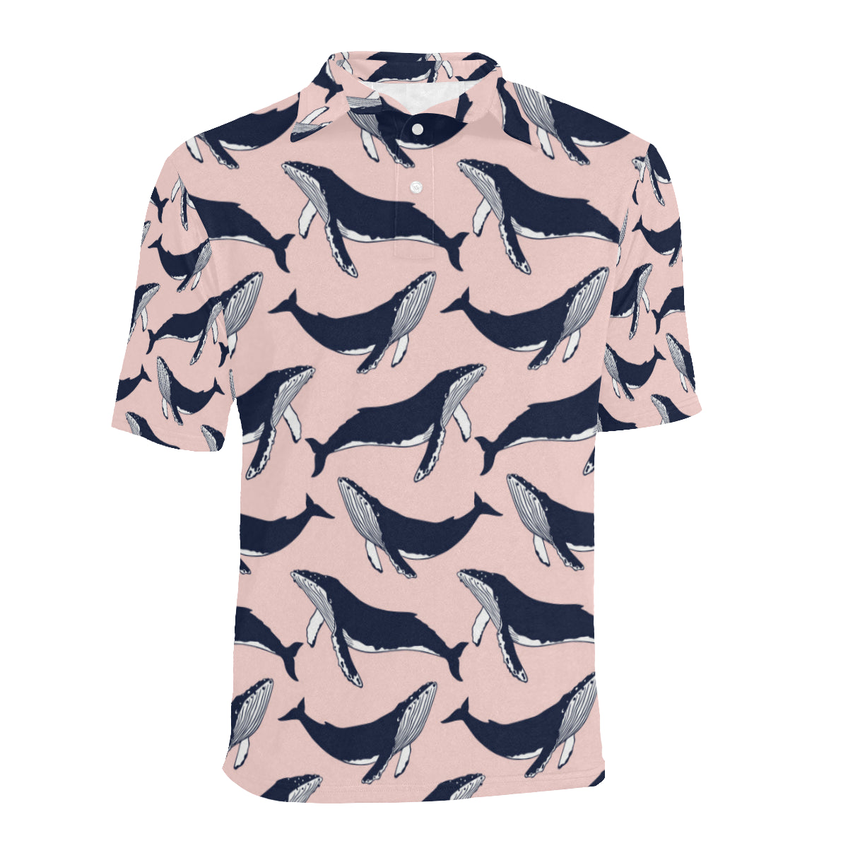 Humpback Whale Pattern Print Design 02 Men Polo Shirt