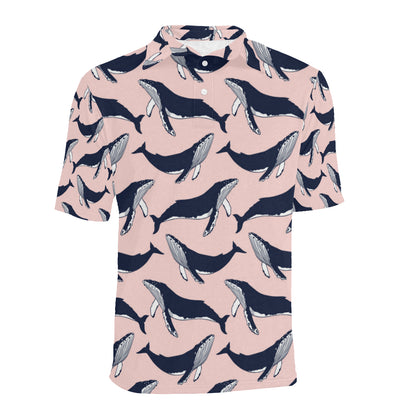 Humpback Whale Pattern Print Design 02 Men Polo Shirt