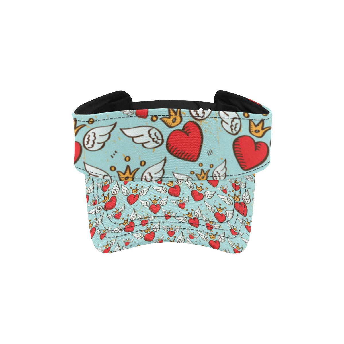 Angel Wings Heart Pattern Print Design 02 Unisex Sun Visor