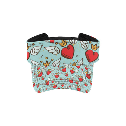 Angel Wings Heart Pattern Print Design 02 Unisex Sun Visor