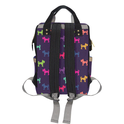 Schnauzers Pattern Print Design A05 Diaper Bag Backpack