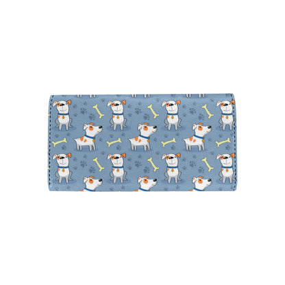 Bull Terriers Pattern Print Design 04 Women's Trifold Wallet