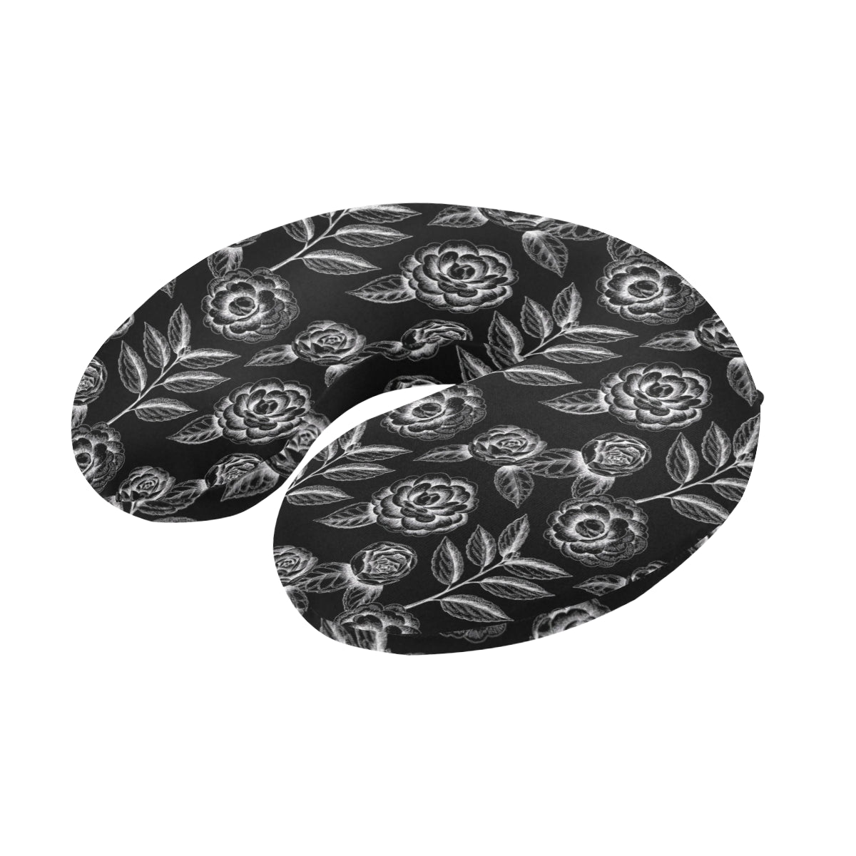 Camellia Pattern Print Design 02 U-Shaped Travel Neck Pillow