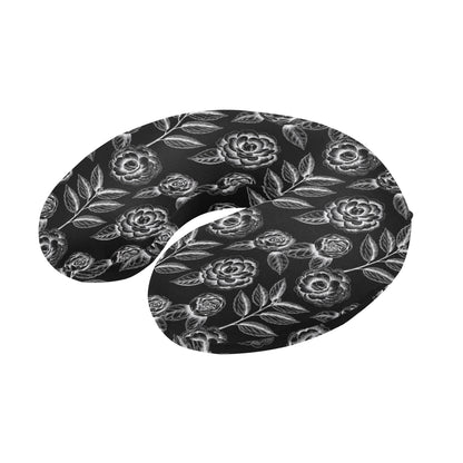 Camellia Pattern Print Design 02 U-Shaped Travel Neck Pillow
