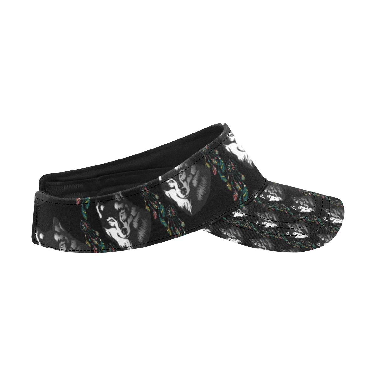 Wolf Black Dream Catcher Design Print Unisex Sun Visor