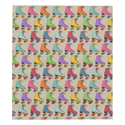 Roller skate Pattern Print Design A01 Premium Quilt