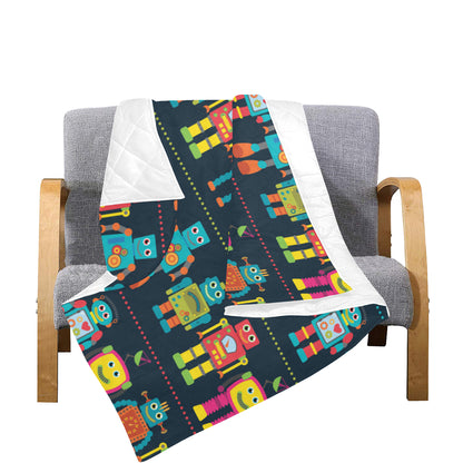 Robot Pattern Print Design A01 Premium Quilt