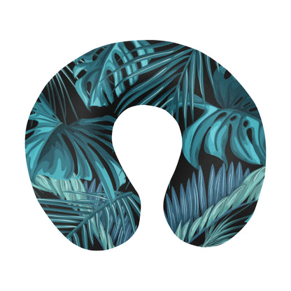 Palm Leaf Pattern Print Design A03 U-Shaped Travel Neck Pillow