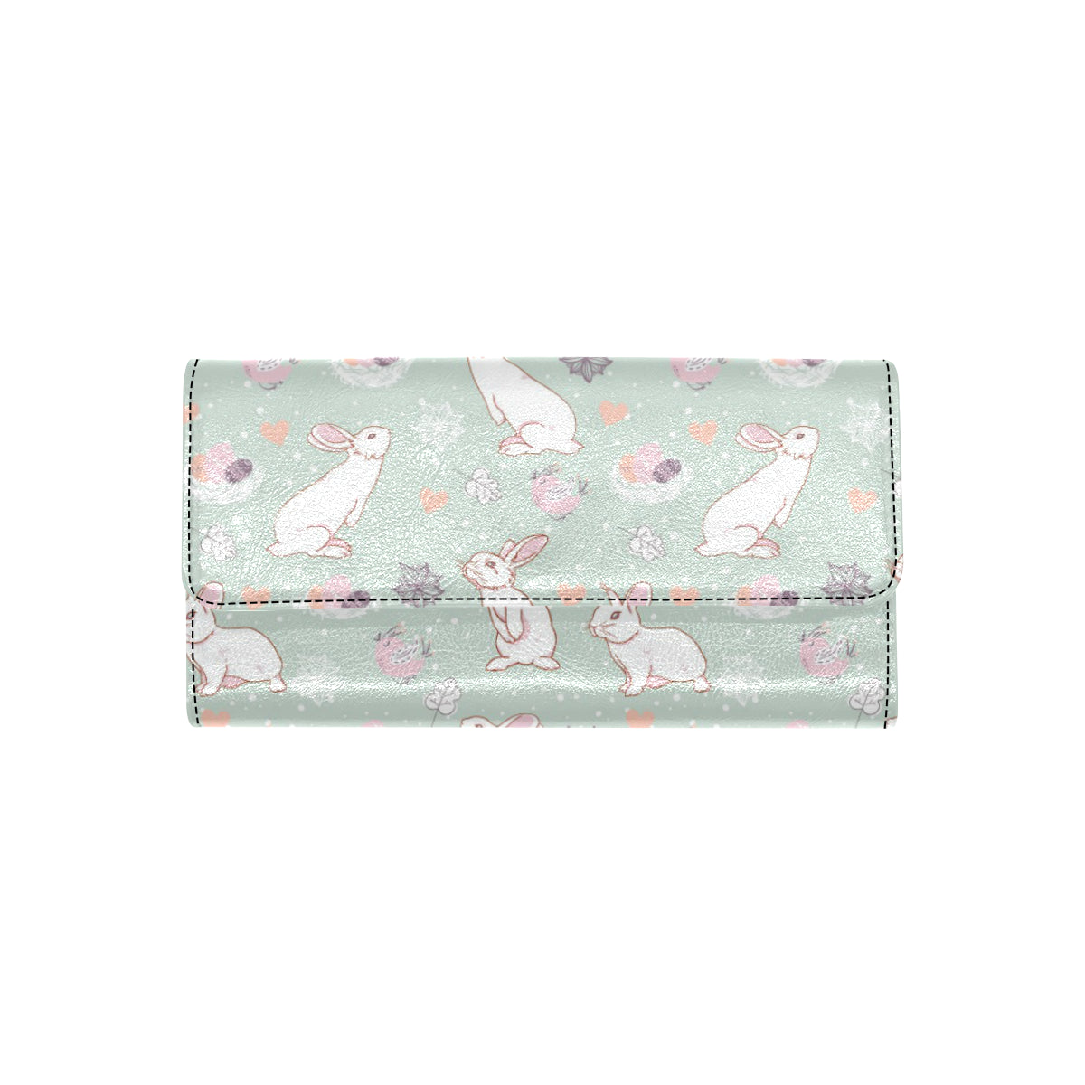 Rabbit Pattern Print Design RB011 Women's Trifold Wallet
