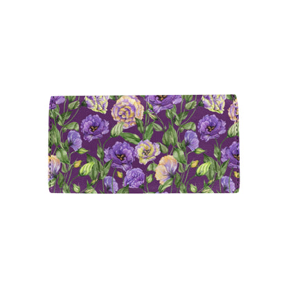 Lisianthus Pattern Print Design LT03 Women's Trifold Wallet