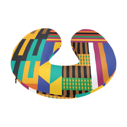 Kente Pattern Print Design 03 U-Shaped Travel Neck Pillow
