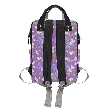 Iris Pattern Print Design IR09 Diaper Bag Backpack