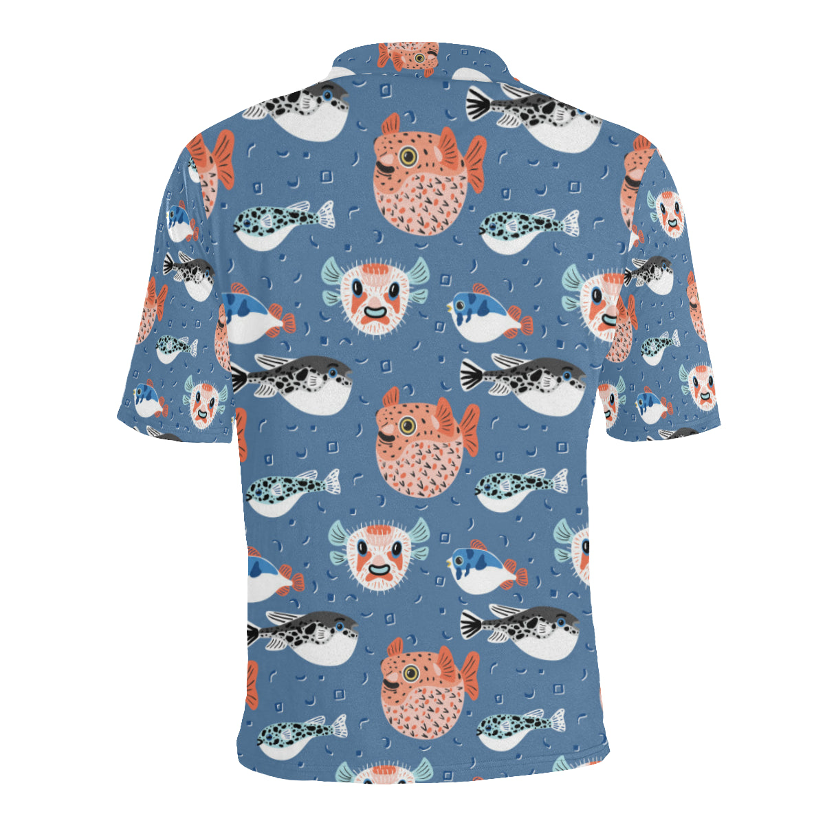 Fugu Pattern Print Design 02 Men Polo Shirt
