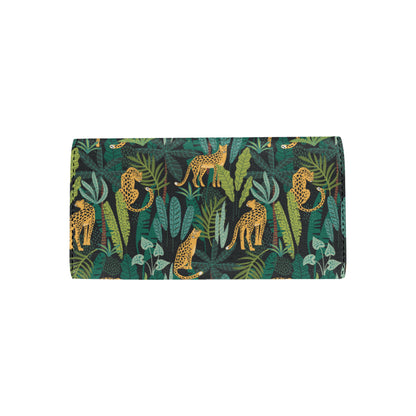 Jaguar Jungle Pattern Print Design 03 Women's Trifold Wallet