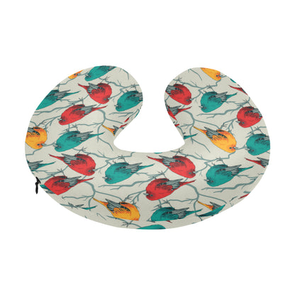 Birds Pattern Print Design 04 U-Shaped Travel Neck Pillow