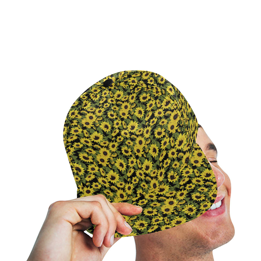 Sunflower Fresh Bright Color Print Snapback Cap