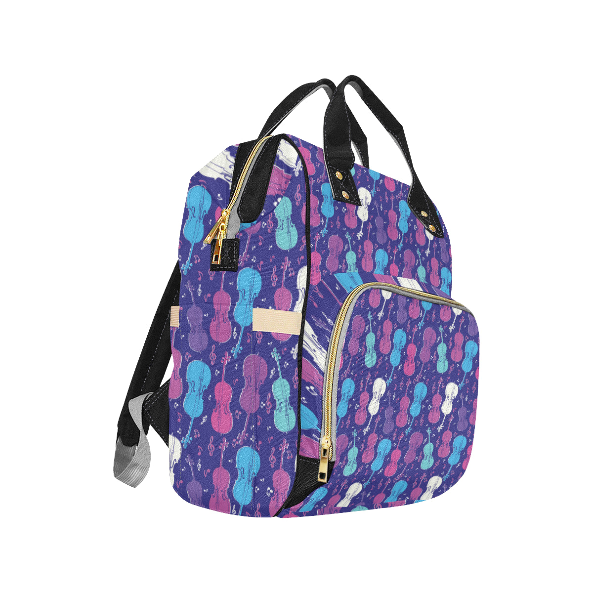 Cello Pattern Print Design 01 Diaper Bag Backpack