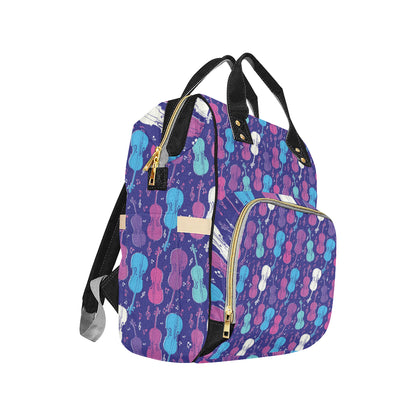 Cello Pattern Print Design 01 Diaper Bag Backpack