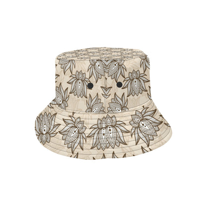 lotus Boho Pattern Print Design LO05 Unisex Bucket Hat