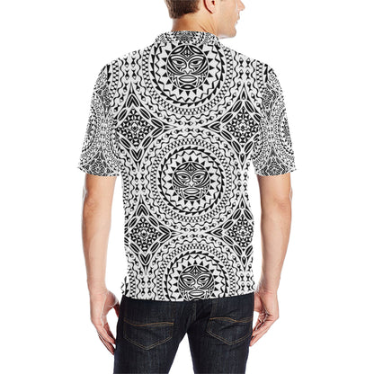 Polynesian Tribal Mask Men Polo Shirt