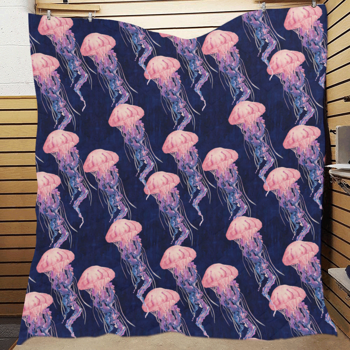 Jellyfish Pattern Print Design 03 Premium Quilt