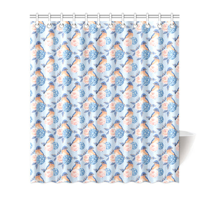 Bluebird Pattern Print Design 01 Shower Curtain