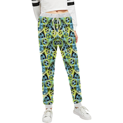 Soccer Ball Themed Print Design Unisex Sweatpants