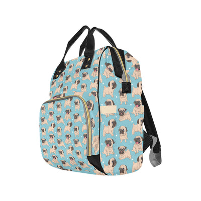 Pug Pattern Print Design A03 Diaper Bag Backpack