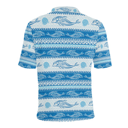 Dolphin Tribal Print Pattern Men Polo Shirt