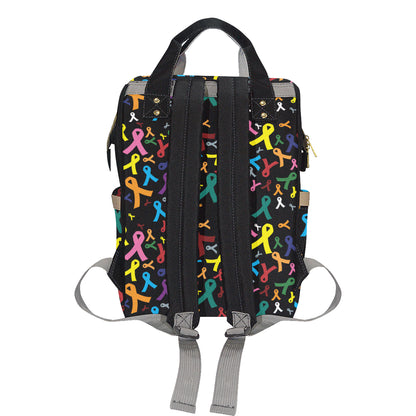 Cancer Awareness Pattern Print Design 03 Diaper Bag Backpack