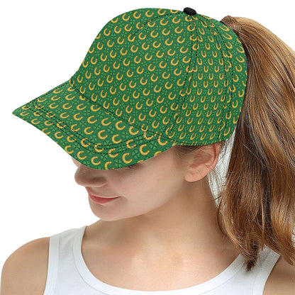 Shamrock Horseshoes Print Pattern Snapback Cap