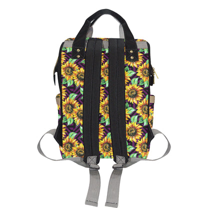 Sunflower Pattern Print Design SF012 Diaper Bag Backpack