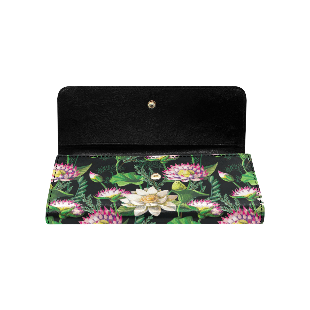 Water Lily Pattern Print Design WL010 Women's Trifold Wallet