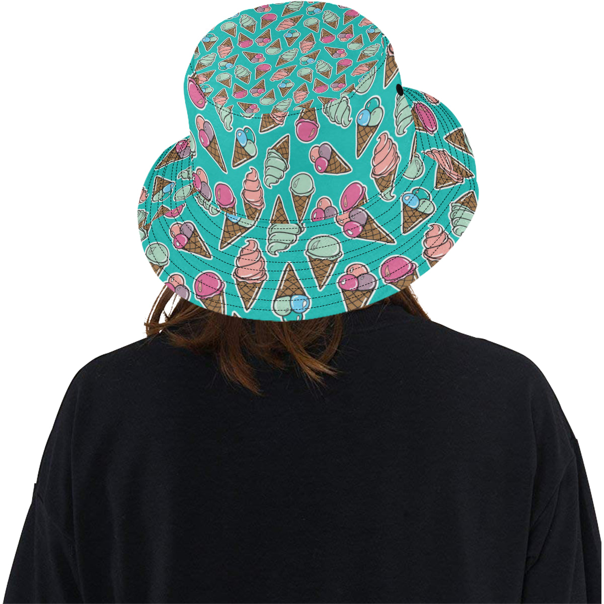 Ice Cream Pattern Print Design IC01 Unisex Bucket Hat