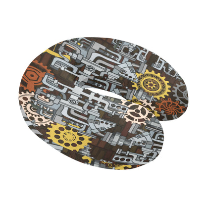 Mechanic Pattern Print Design 04 U-Shaped Travel Neck Pillow
