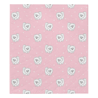 Pomeranians Pattern Print Design A02 Premium Quilt