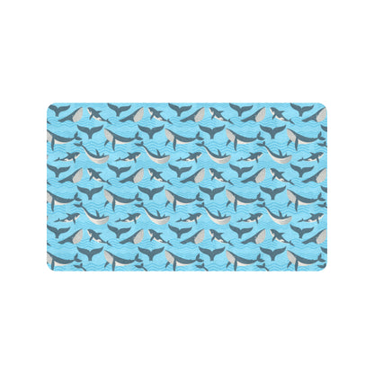 Whale Pattern Design Themed Print Rubber Doormat
