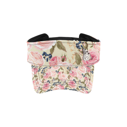 Floral Pink Butterfly Print Unisex Sun Visor