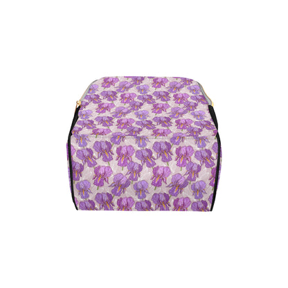 Iris Pattern Print Design IR05 Diaper Bag Backpack