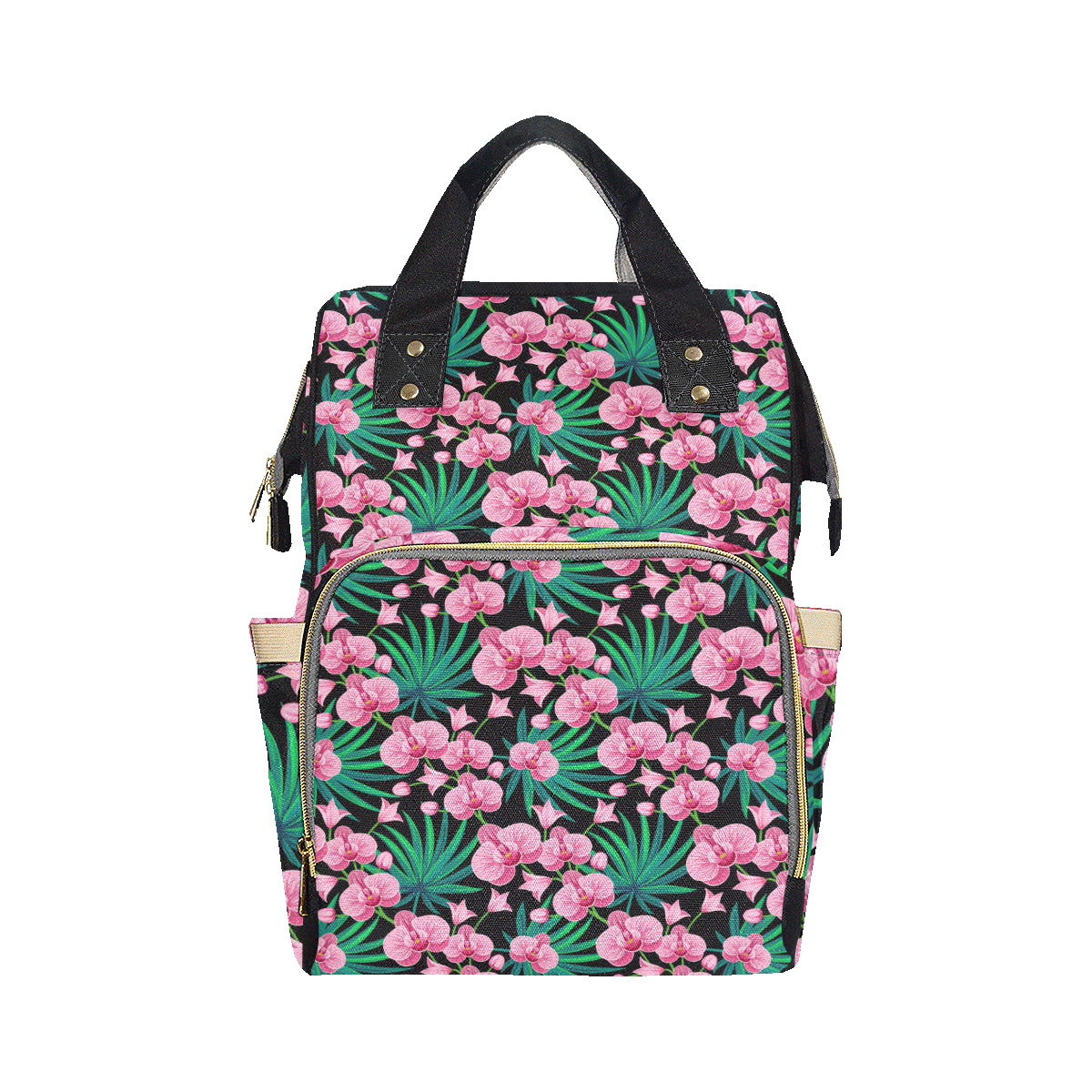 Orchid Pink Pattern Print Design OR06 Diaper Bag Backpack