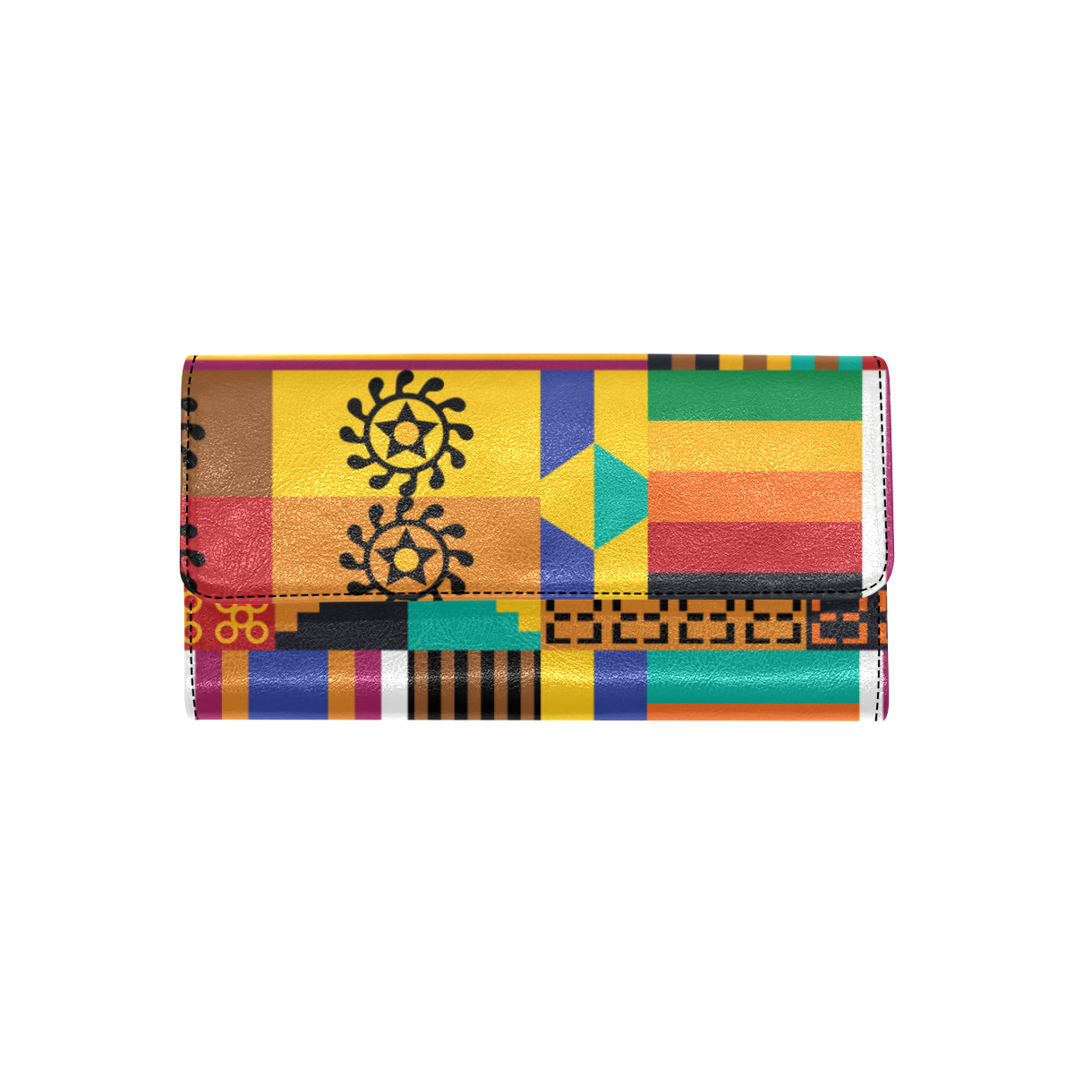 Kente Pattern Print Design 03 Women's Trifold Wallet
