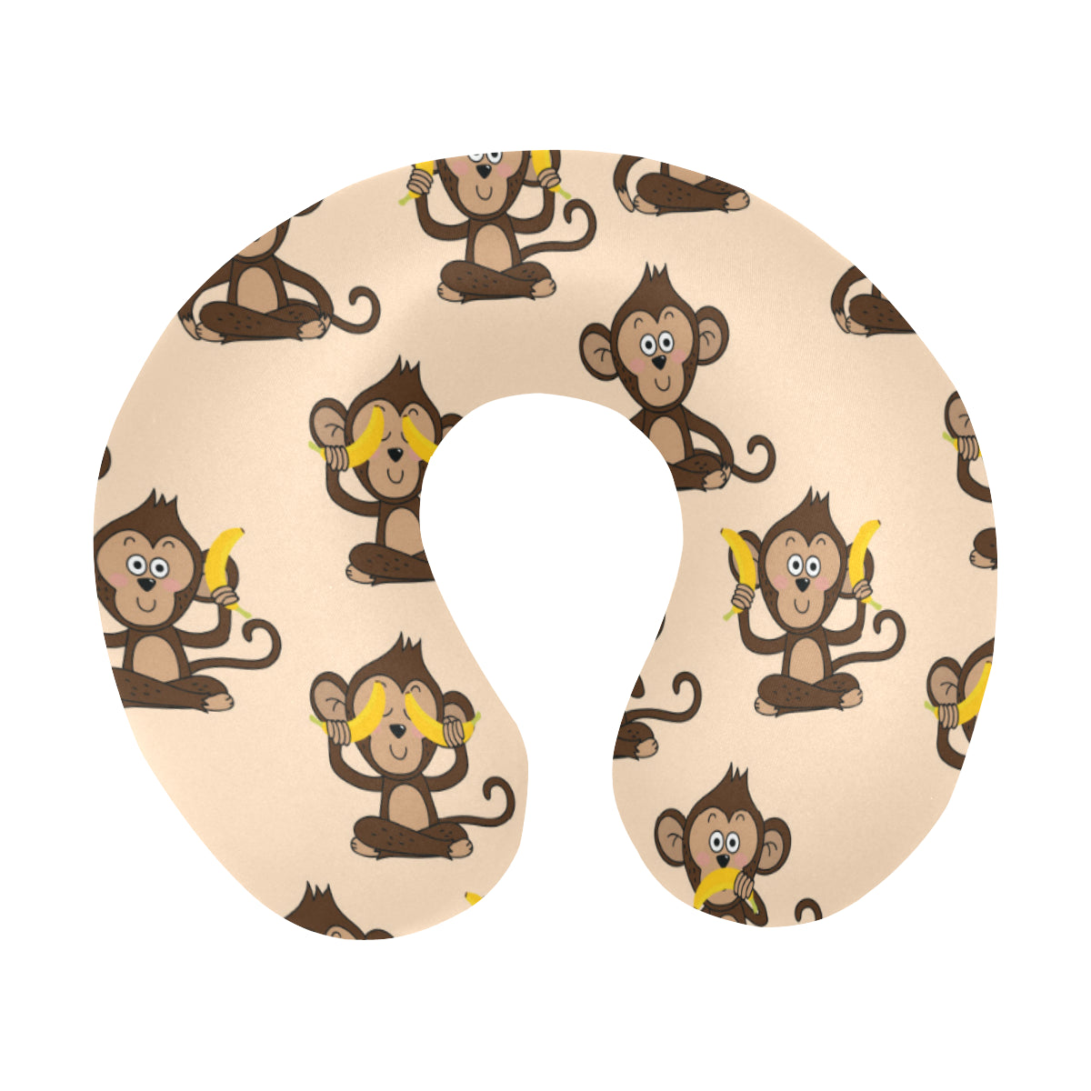 Monkey Pattern Print Design 03 U-Shaped Travel Neck Pillow