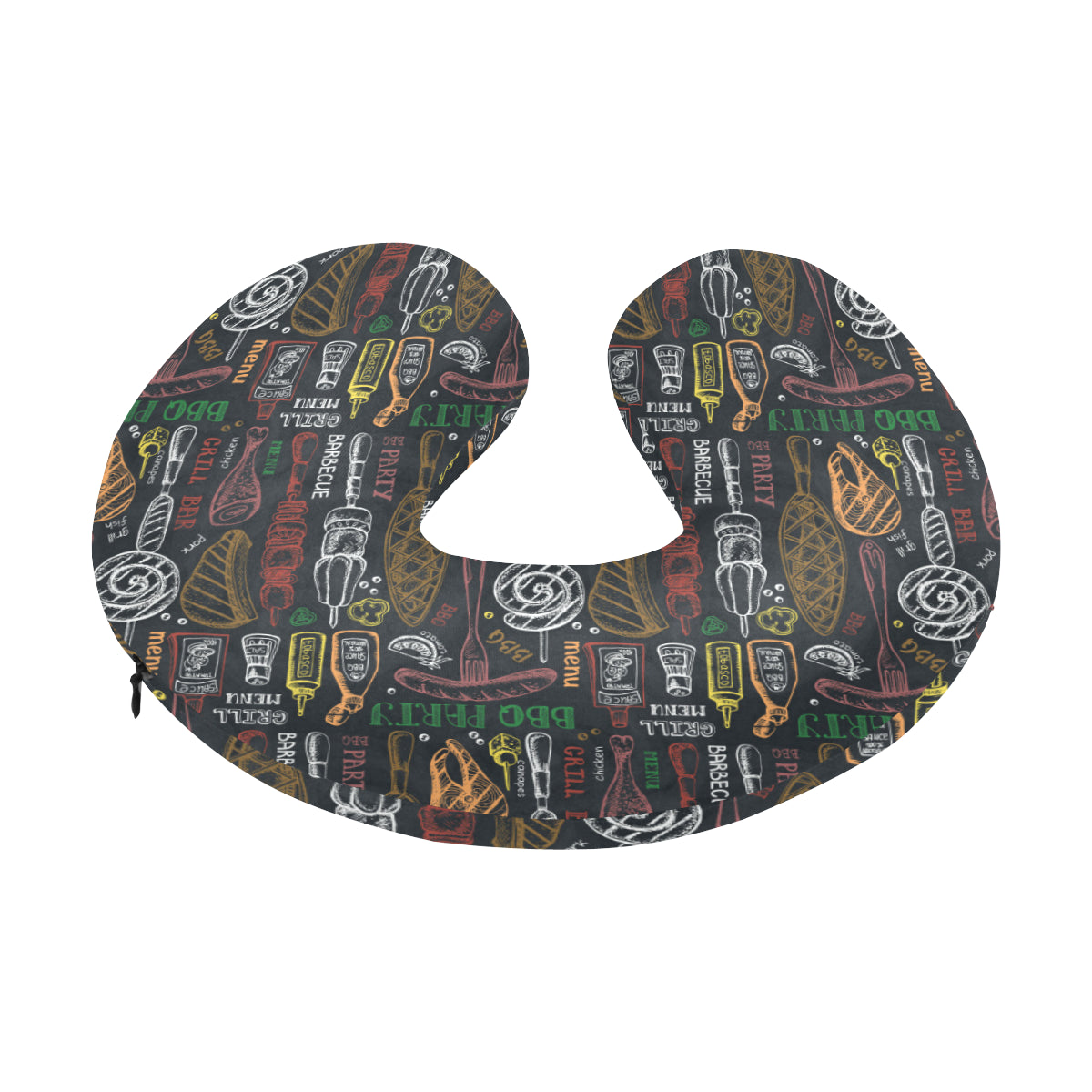Barbecue Pattern Print Design 03 U-Shaped Travel Neck Pillow