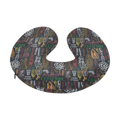 Barbecue Pattern Print Design 03 U-Shaped Travel Neck Pillow