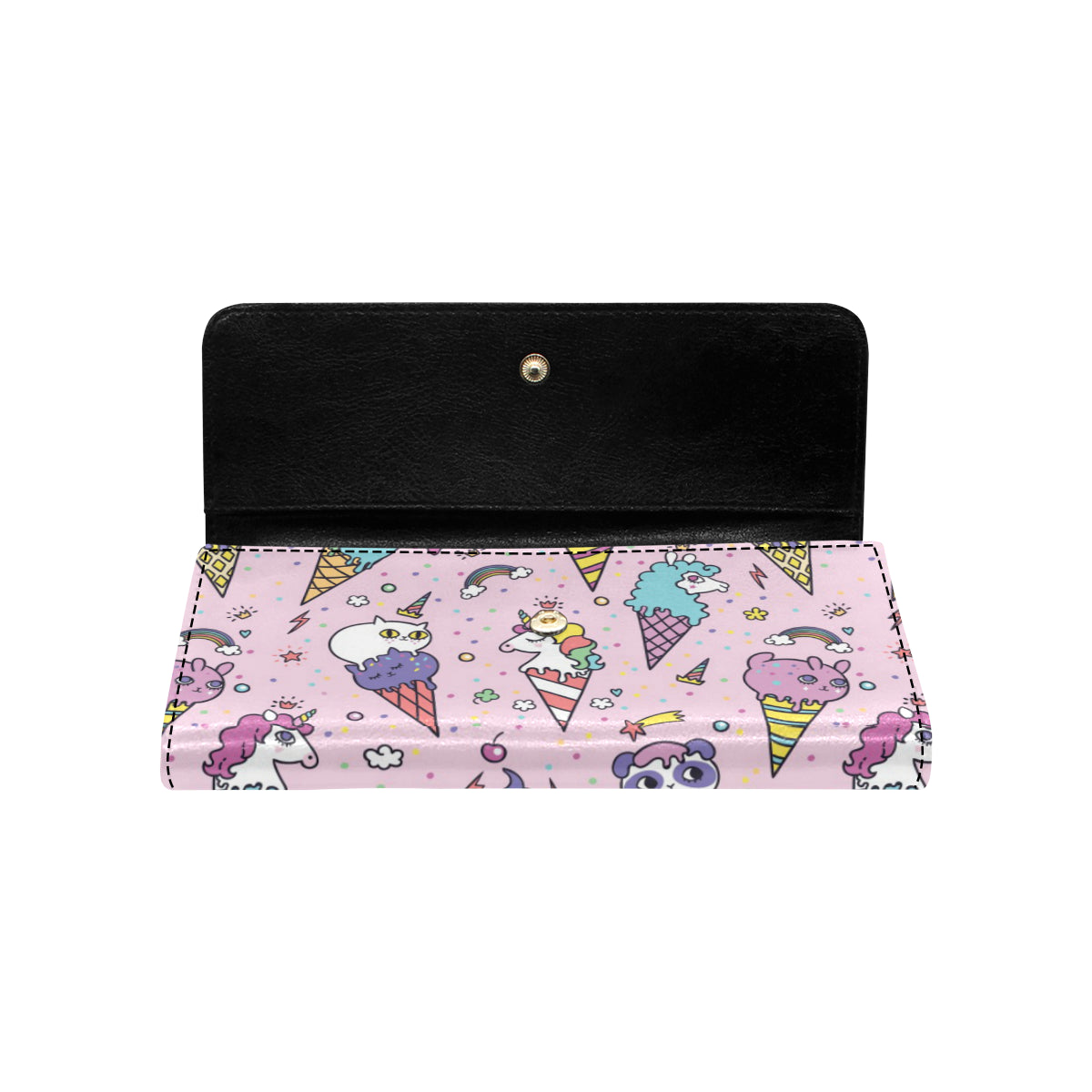 Ice Cream Pattern Print Design IC05 Women's Trifold Wallet