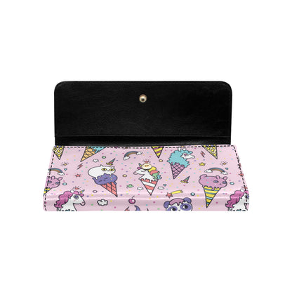 Ice Cream Pattern Print Design IC05 Women's Trifold Wallet