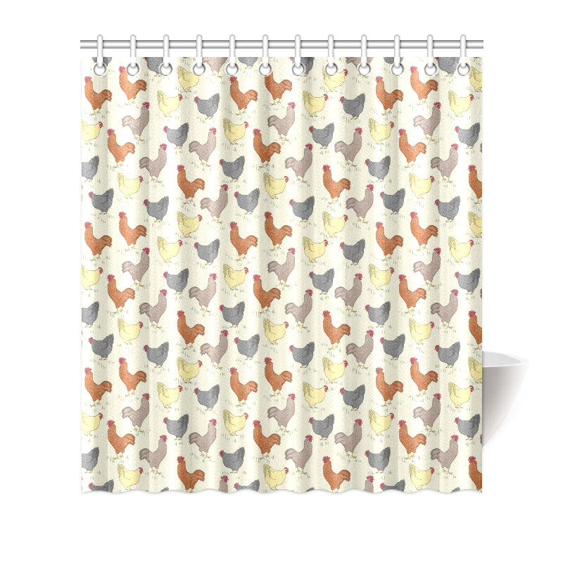 Chicken Pattern Print Design 05 Shower Curtain