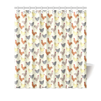Chicken Pattern Print Design 05 Shower Curtain