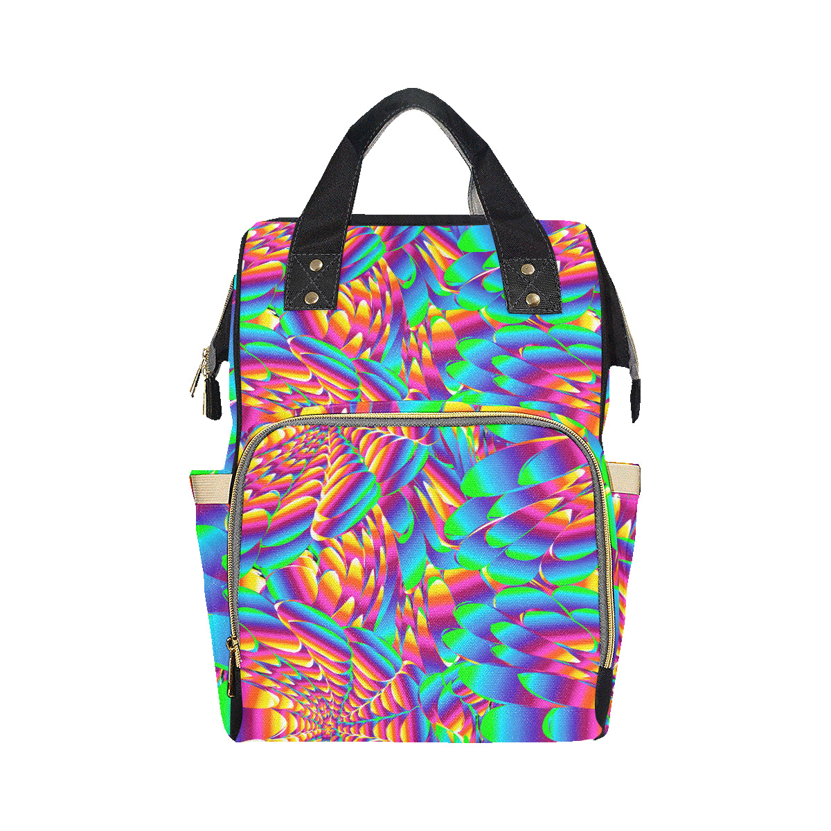 Psychedelic Trippy Pattern Diaper Bag Backpack