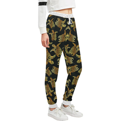 Gold Tribal Turtle Polynesian Themed Unisex Sweatpants